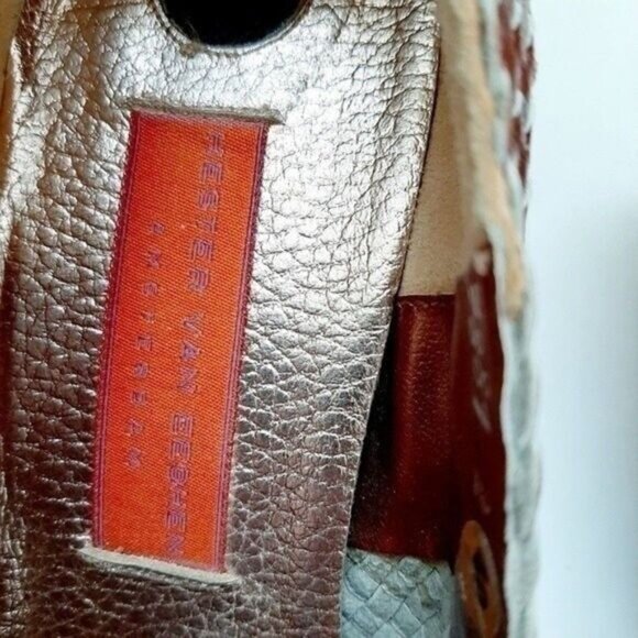 HESTER VAN EEGHEN Metallic Pink Woven Leather Heels Sz 8.5 - Picture 8 of 12